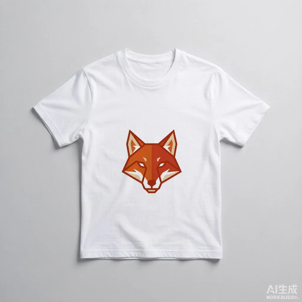 Geometric fox head emblem, minimal flat vector design
