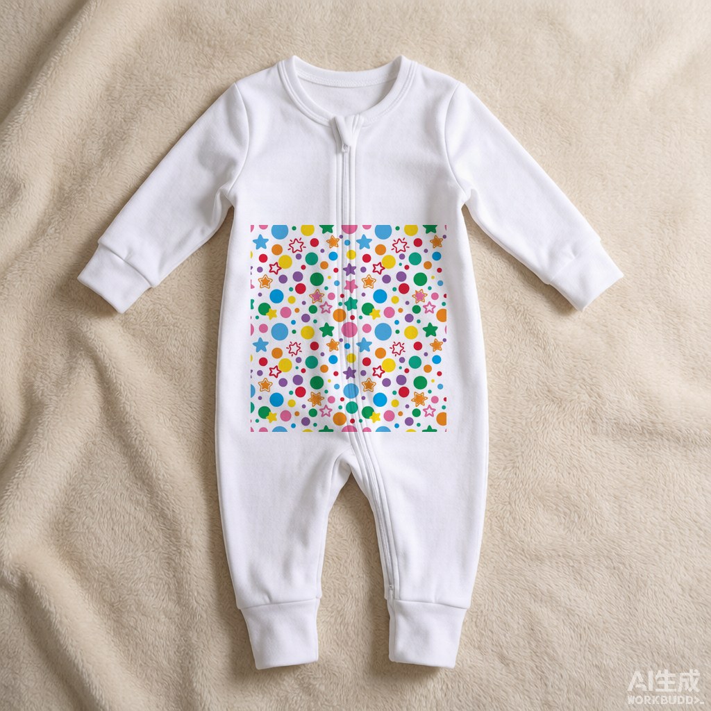 Colorful polka dots and stars pattern, playful design
